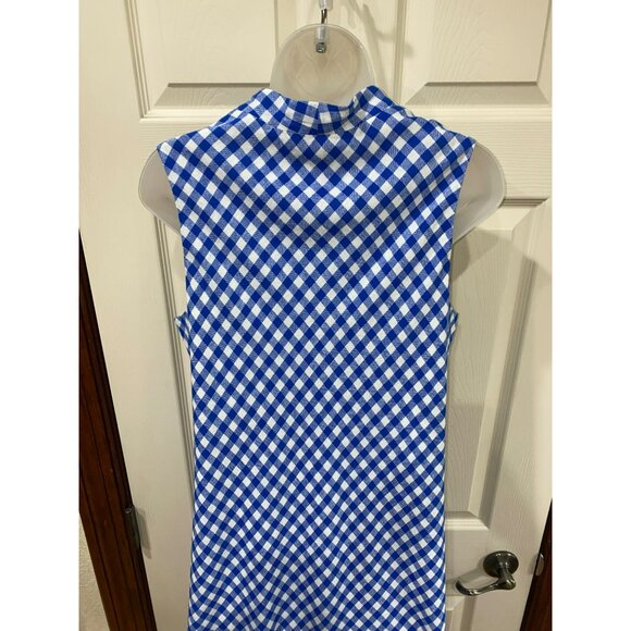 Tommy Bahama Gingham Blue & White Sleeveless Bonita Check Linen Dress M/M - Picture 10 of 10